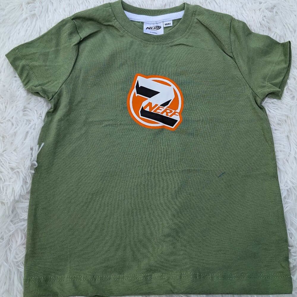 NERF's  Cool Green Graphic Tee – Playful & Stylish Vibes for Trendy Kids